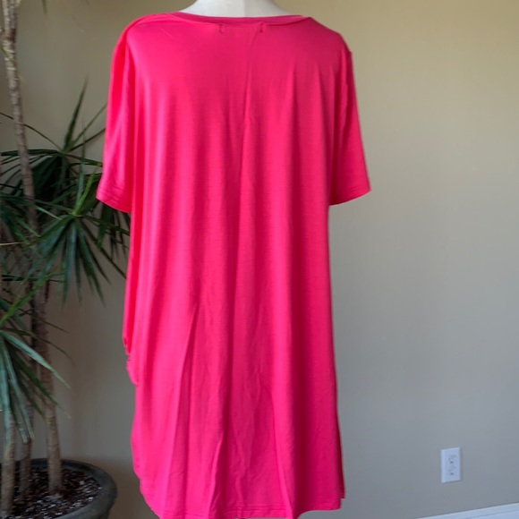 EUC Crazy Train PINK tie knot short sleeve top tunic size small -oversized - Picture 4 of 7